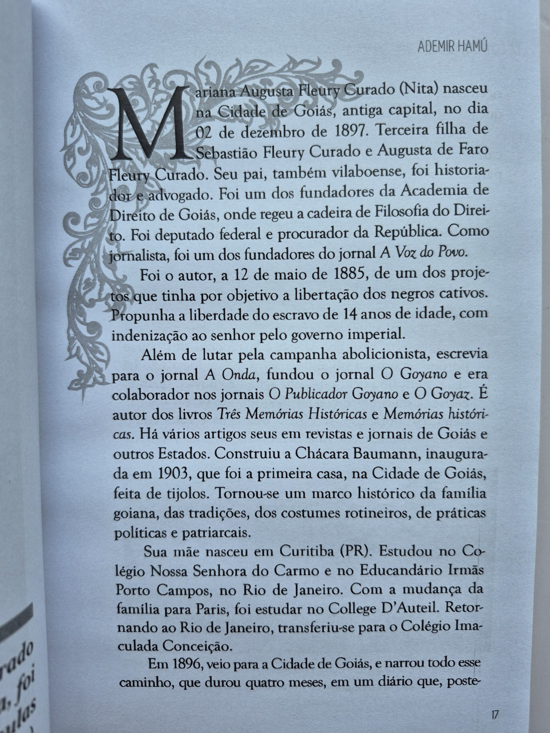 Livro De Goyaz A Goiás Vol.3 Mariana Augusta Fleury Curado (Nita Fleury) - Ademir Hamú - Imagem 4