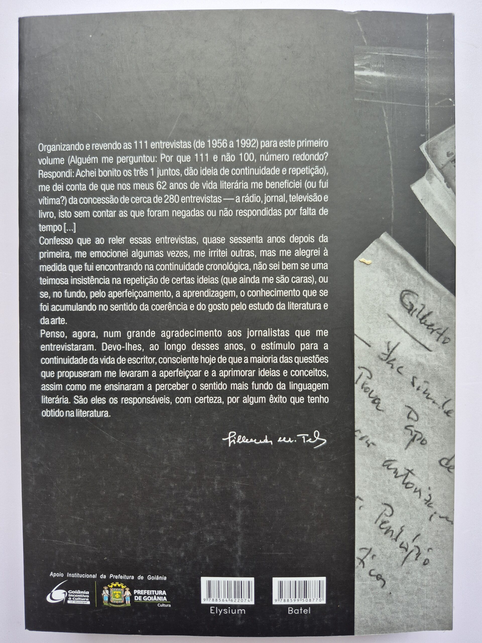 Livro Memórias Entrevistas O Livro Das 111 Entrevistas Vol.1 - Gilberto Mendonça Teles - Imagem 10