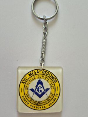 Chaveiro Antigo Em Acrílico Quadrado 4cm Porto Nacional - XVI Mesa Redonda