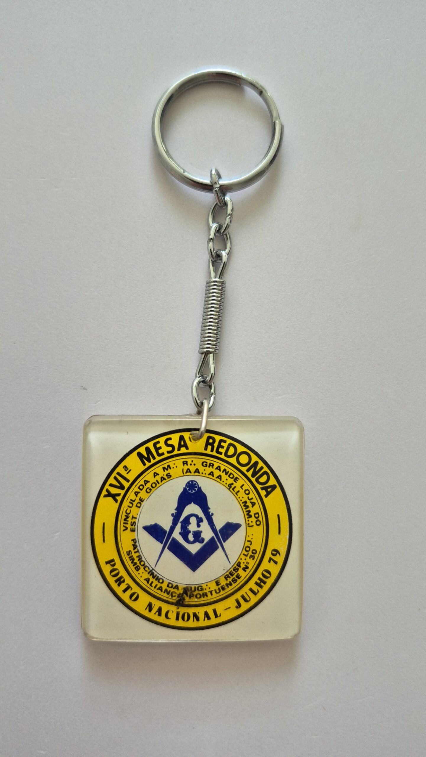 Chaveiro Antigo Em Acrílico Quadrado 4cm Porto Nacional - XVI Mesa Redonda