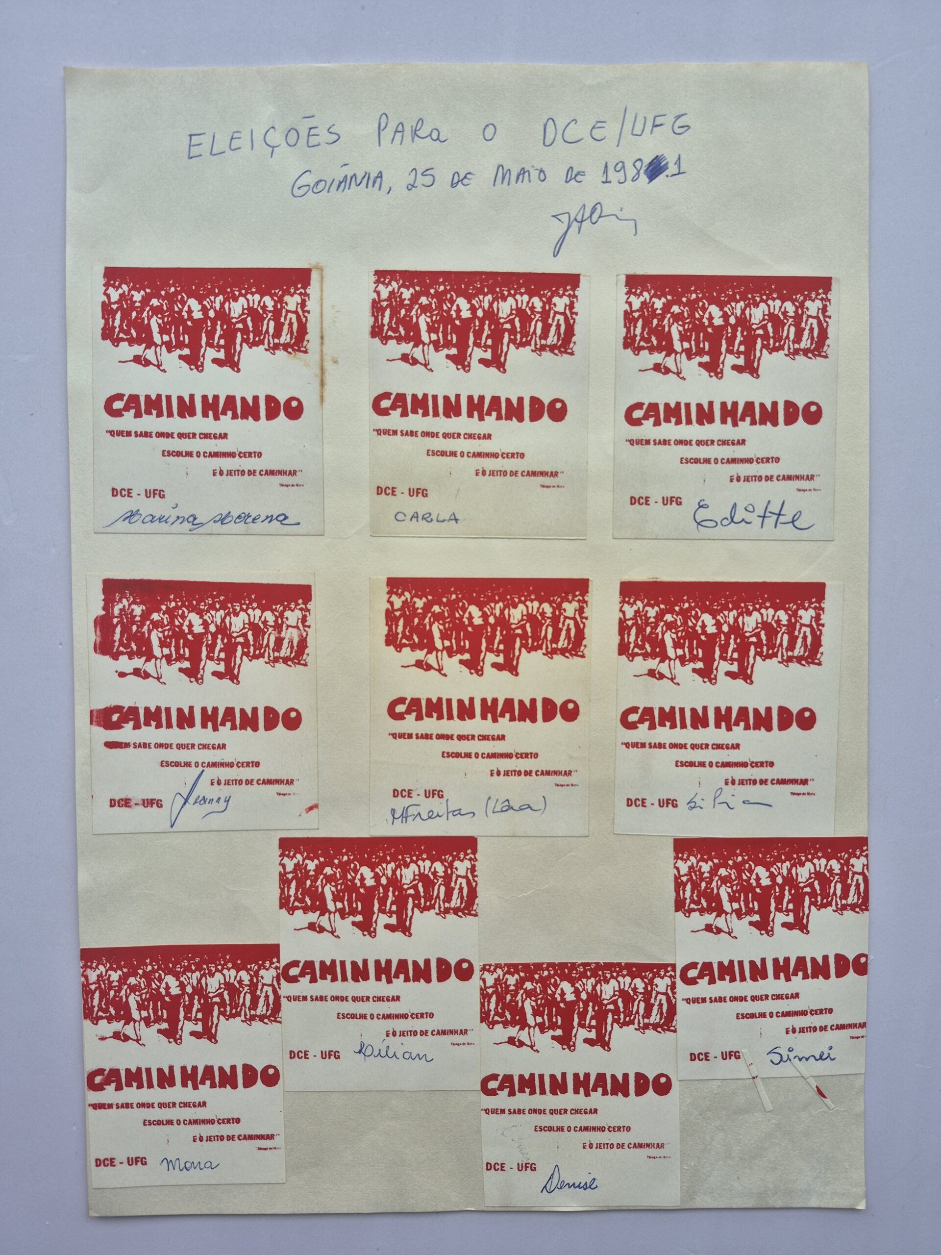 Adesivo Caminhando - Eleições DCE/UFG 1981