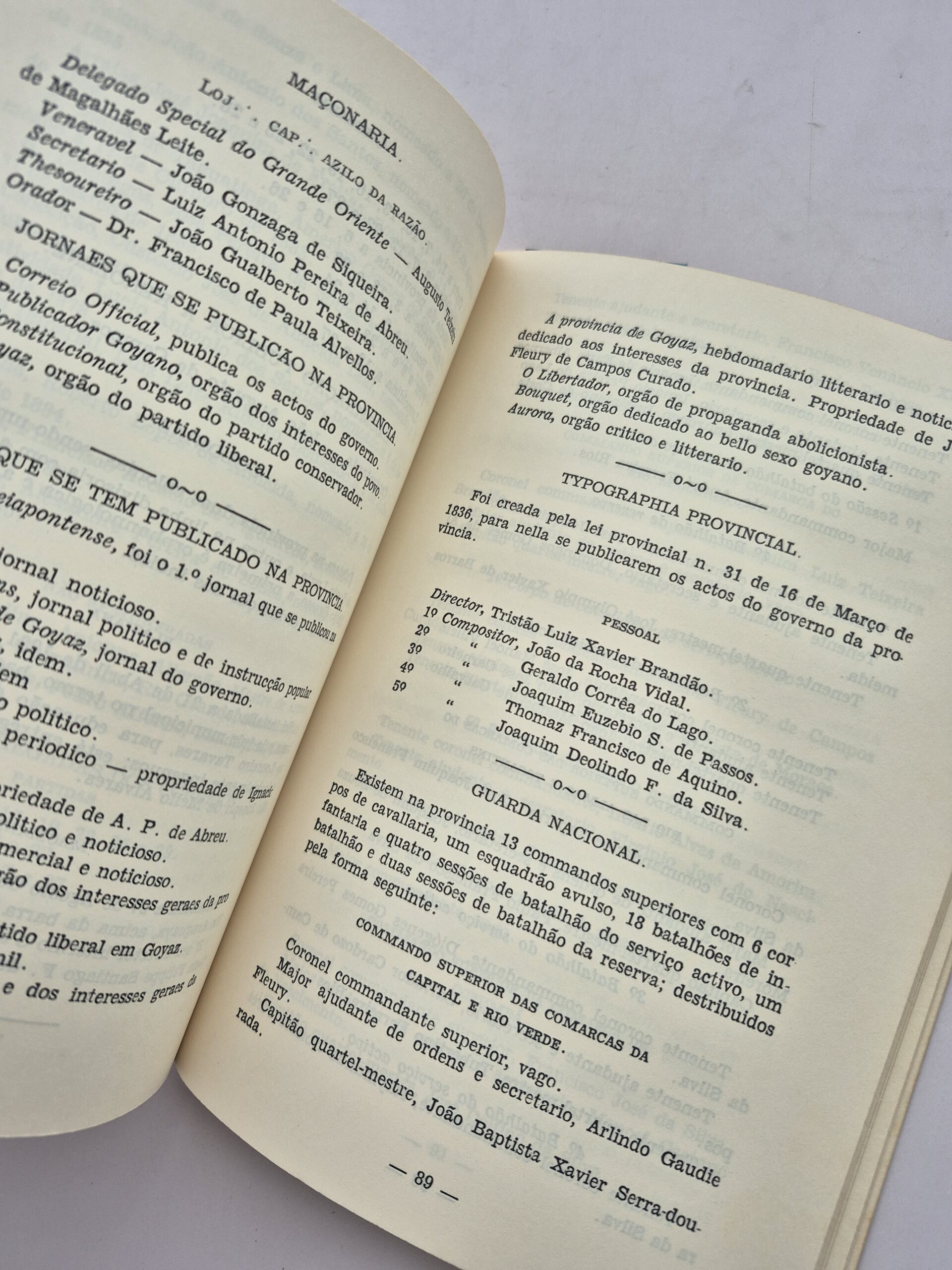 Livro Almanach da Provincia de Goyaz 1886 - A. J. Costa Brandão 1ª edição ⓛ - Imagem 3