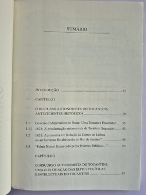 Alternative view of Livro O Discurso Autonomista do Tocantins - Maria do Espírito Santo Rosa Cavalcante 1ª edição ⓛ
