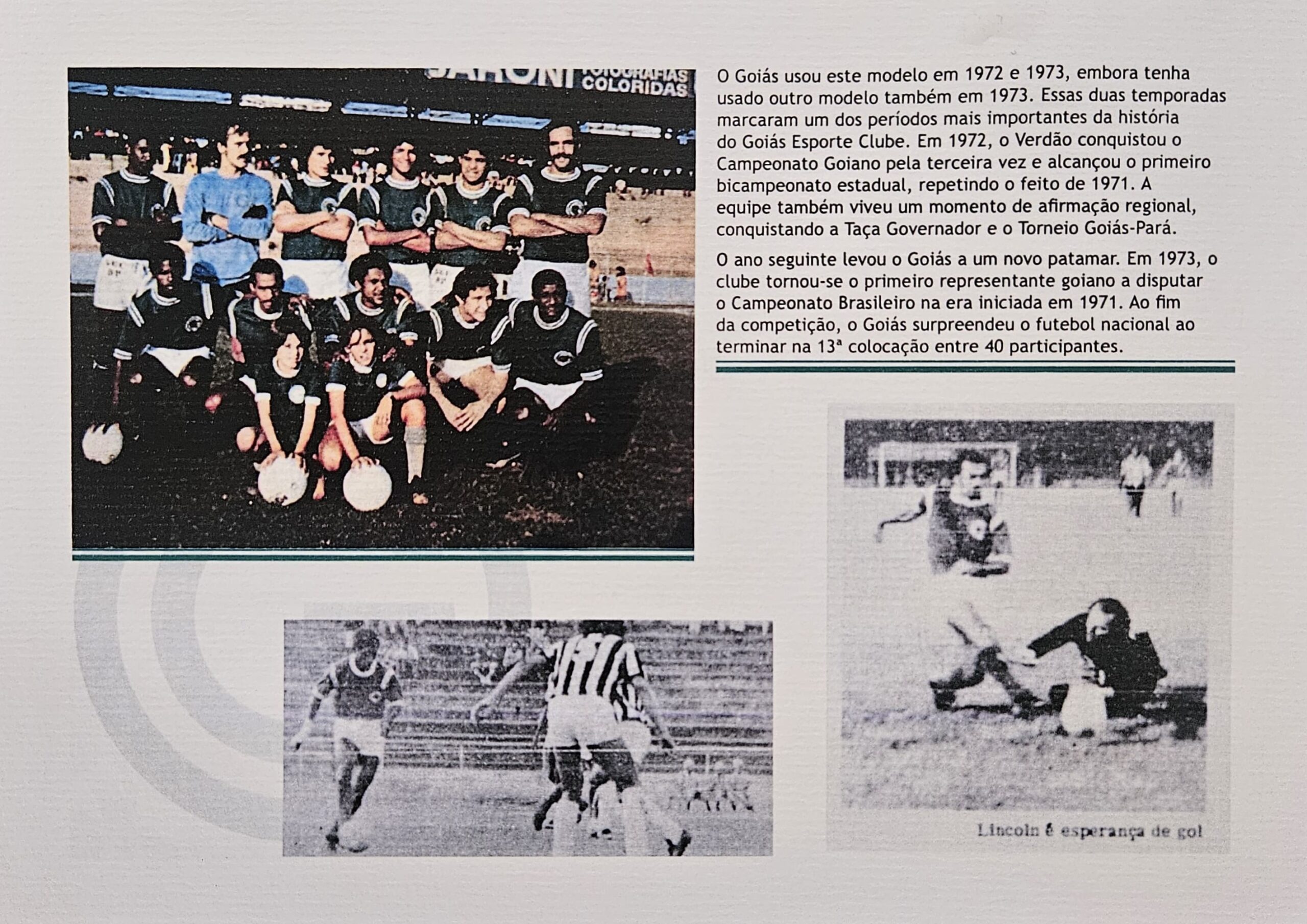 Goiás Retrô 1973 em Algodão - Acompanha Card - Imagem 3