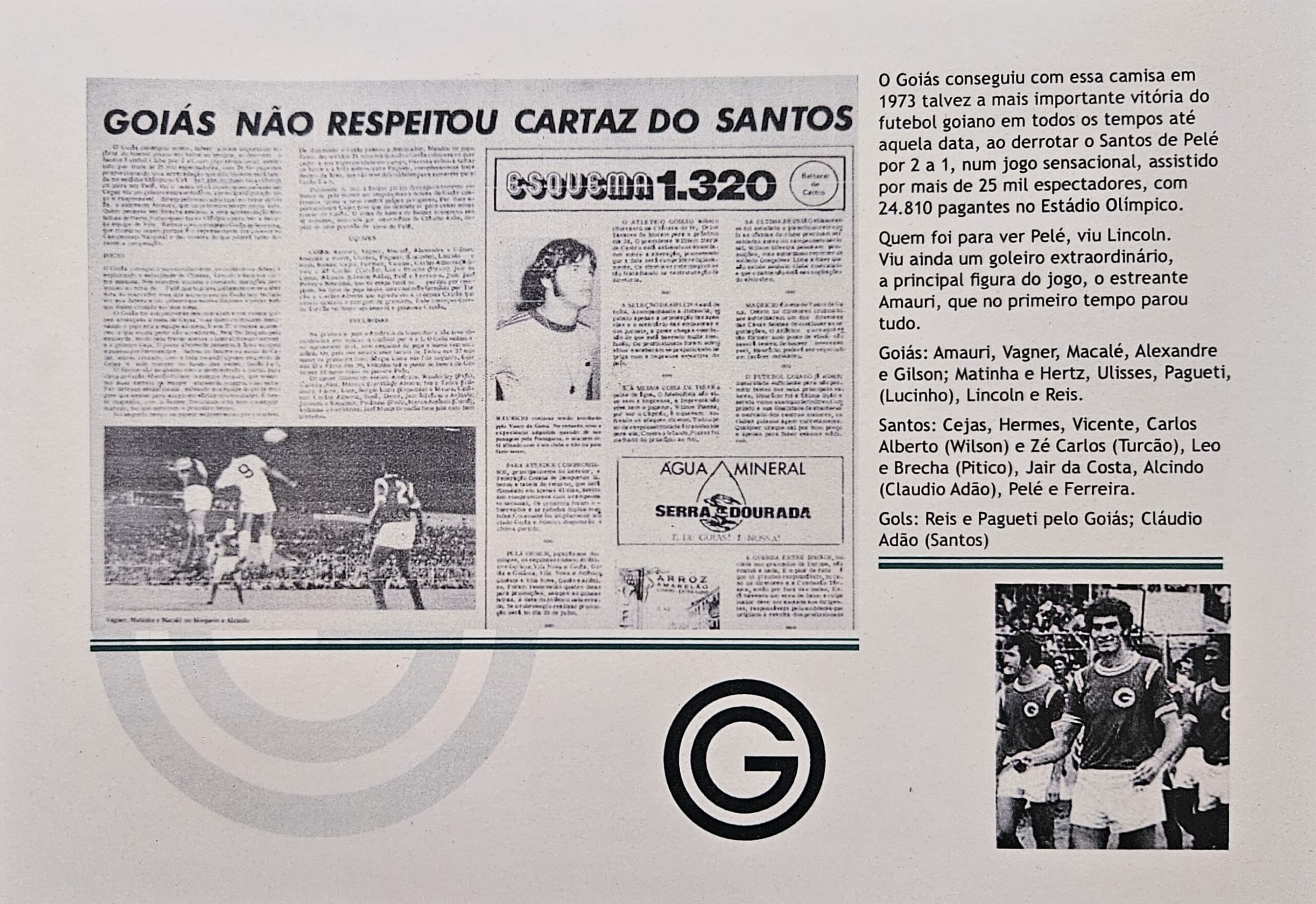 Goiás Retrô 1973 em Algodão - Acompanha Card - Imagem 4